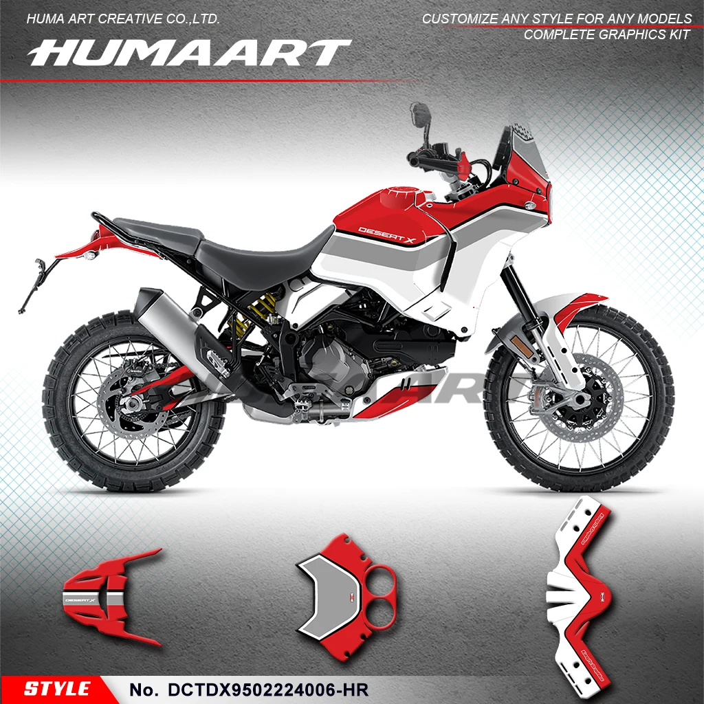 HUMAART Adhesive Sticker UV-resistant Vinyl for Ducati DESERT X 2022 2023 2024, DCTDX9502224006-HR