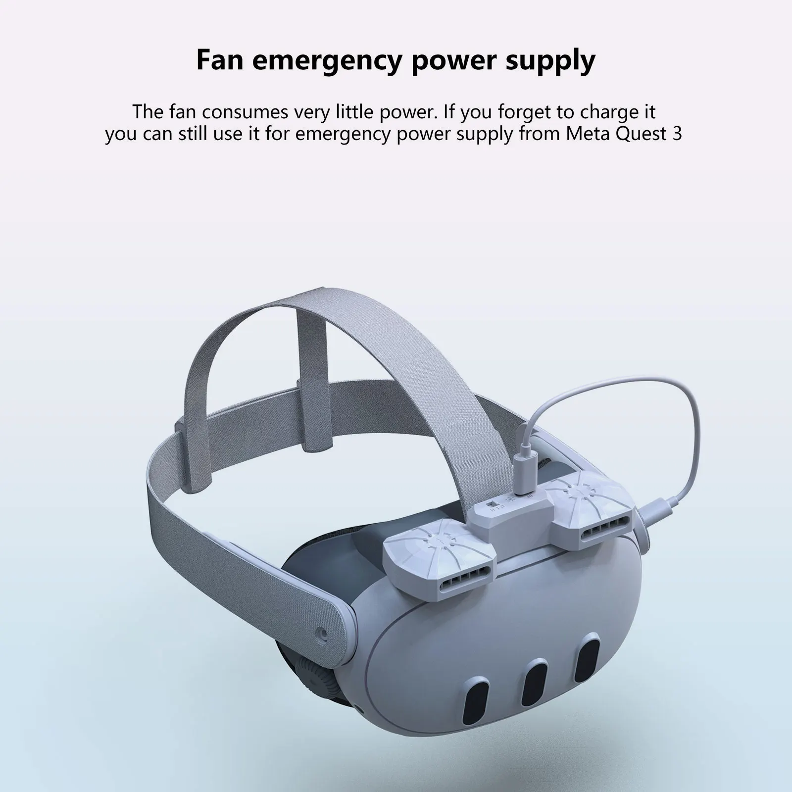 Lüfter für Meta Quest 3 VR Headset Luftzirkulation atmungsaktiv mit Gesichtsschnittstelle Gesichtsabdeckung für Quest 3 Zubehör – Detail 1