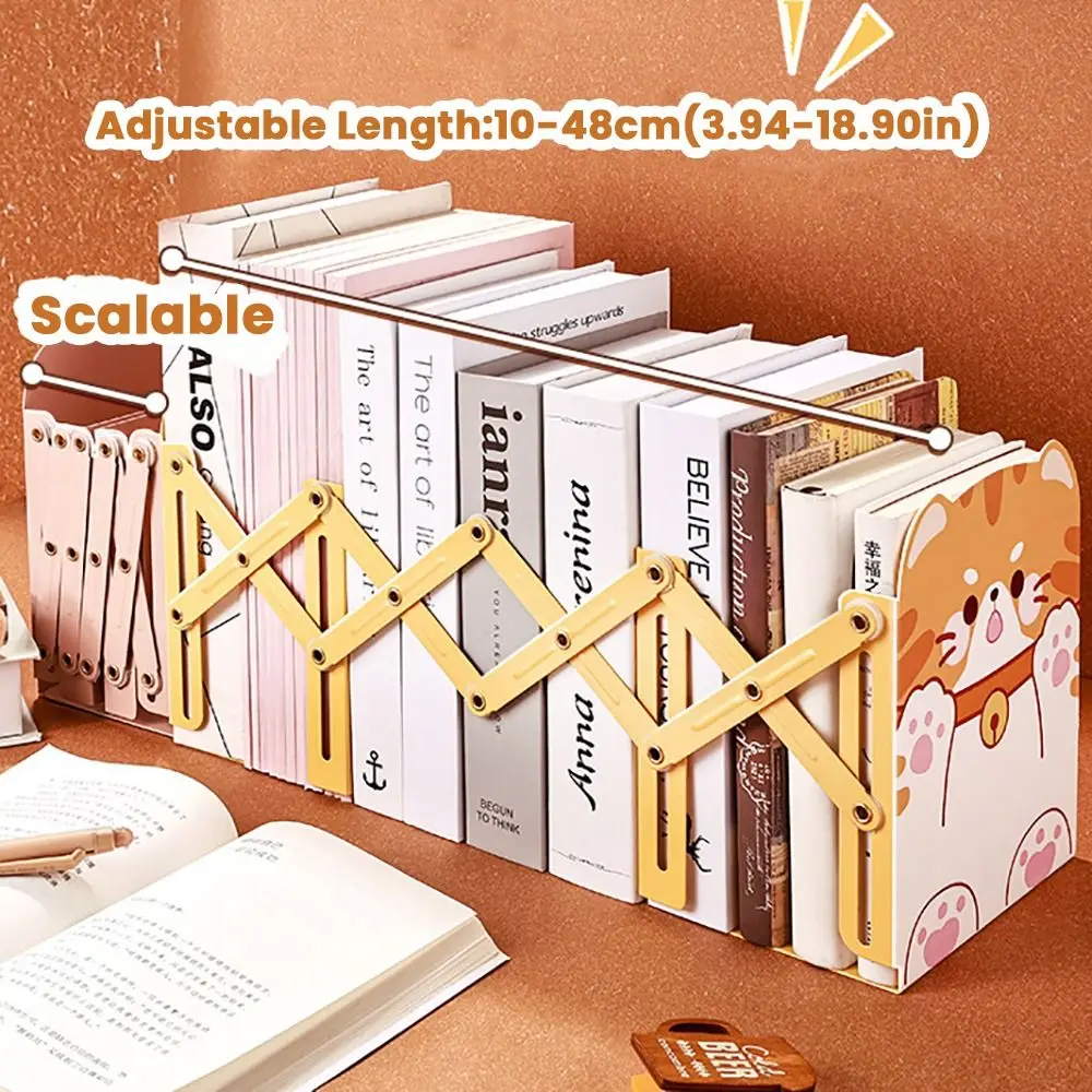 

Cartoon Metal Bookends Capybara/Panda Multi Functional Bookshelf Anti Skid Adjustable Scalable Desktop Organizer Students