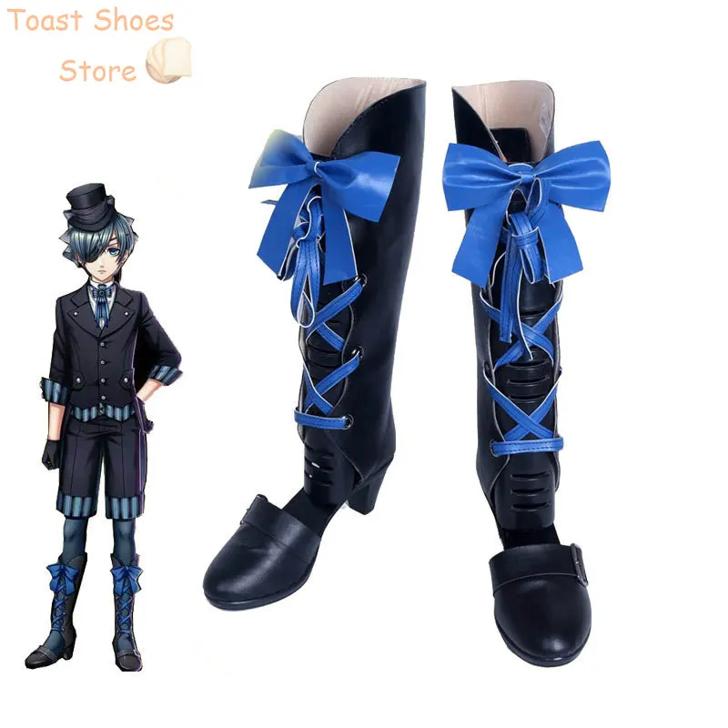 

Anime Black Butler Ciel Phantomhive Cosplay Shoes PU Leather Shoes Halloween Carnival Boots Cosplay Prop Costume Prop