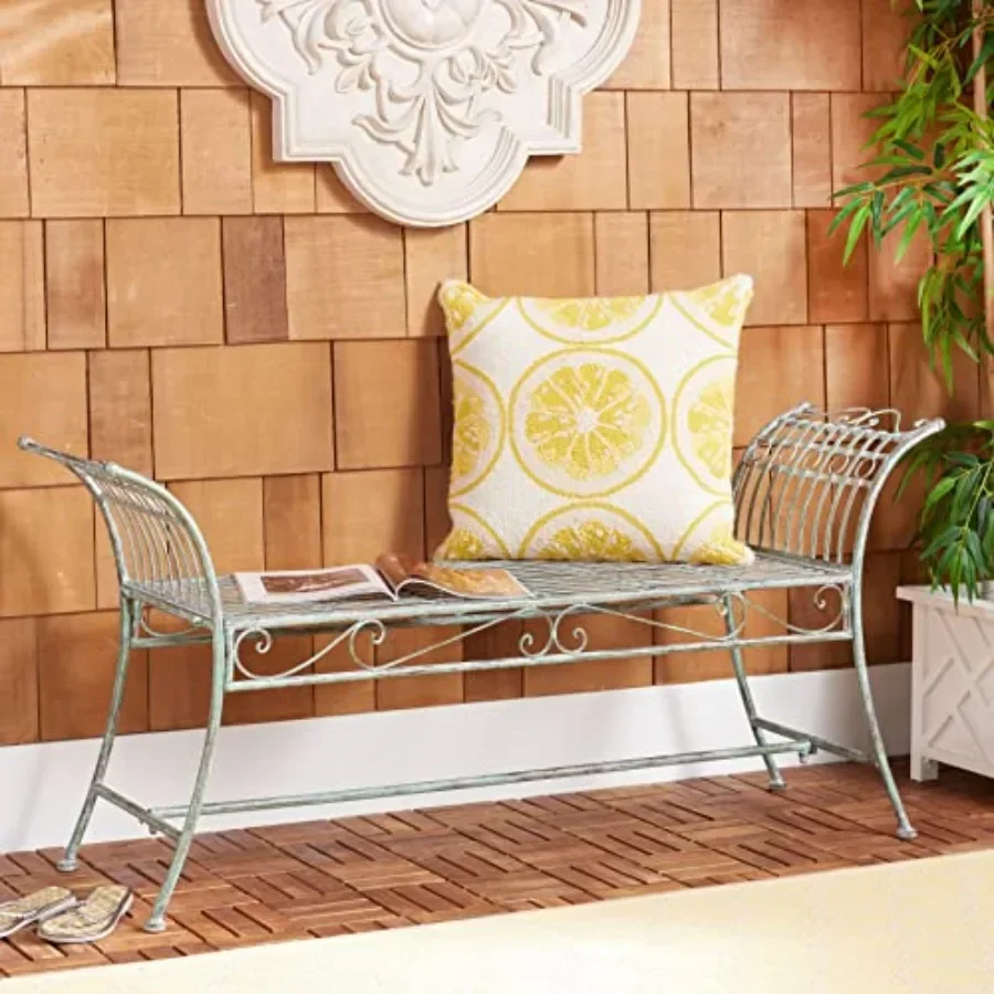 Outdoor Collection Hadley Victorian Scroll Wrought Iron Bench