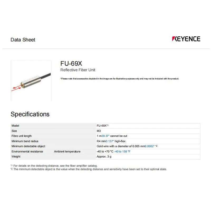 Gloednieuwe Echte FU-69X Keyence Glasvezel Sensor, Magazijnvoorraad