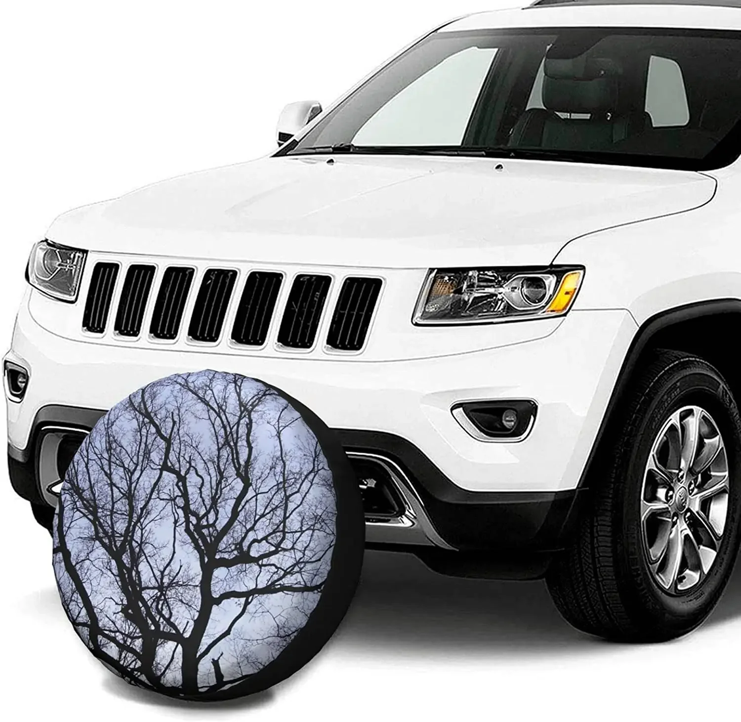 Spare Tire Cover Universal Tires Cover Farmhouse Trees Branches Winter Car Tire Cover Wheel Weatherproof and Dust-Proof