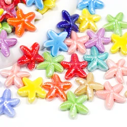 Colorful Starfish Ceramic Beads For Jewelry Making DIY Earring Necklace 5X18mm Color Ceramic Starfish Jewelry Accessories