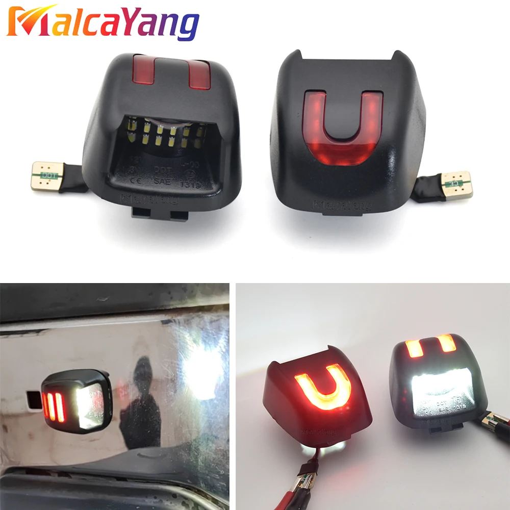 1Pair New White / Red Error Free Led License Plate Light For Nissan Navara D40 Frontier 2007 2008 2009 - 2019 ACMAT ALTV Equator