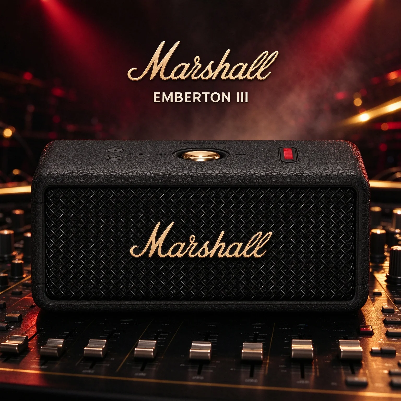 Marshall EMBERTON III Compact Bluetooth Speaker, 20+ Hours Playback, IP67 Rated, Retro Styling for Indoor & Outdoor Music