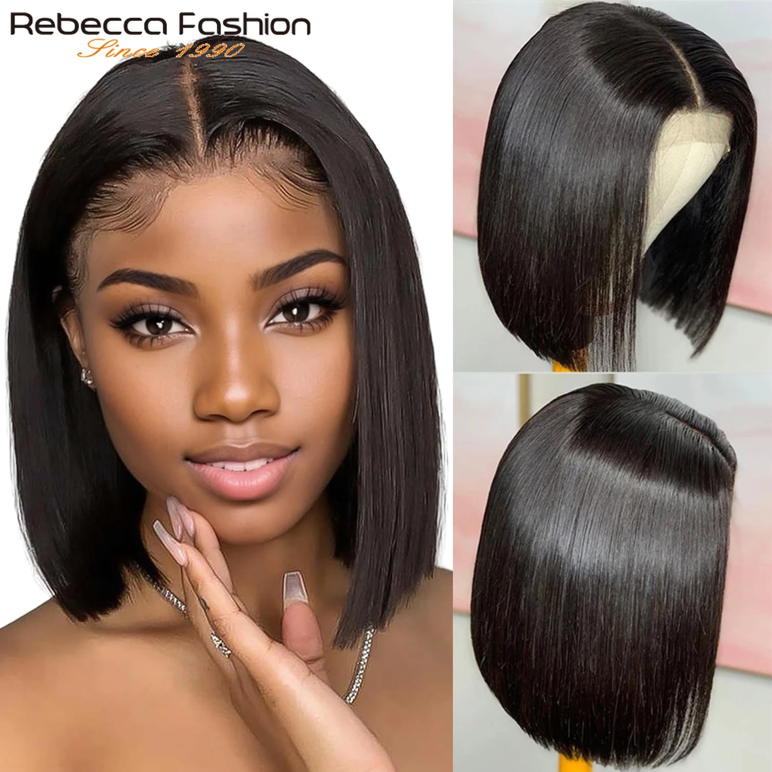 

Straight Short Bob Lace Front Human Hair Wigs HD Transparent Peruvian Natural Color 13x5x1 Lace Front Wig For Women Pre Plucked
