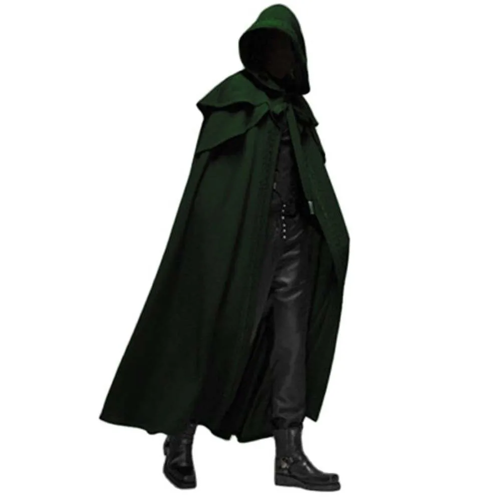 New Halloween Party Medieval 4 Colors Long Gothic Style Men's Cloak Stage Costume Traditional Chinese Ethnic Women's Dress