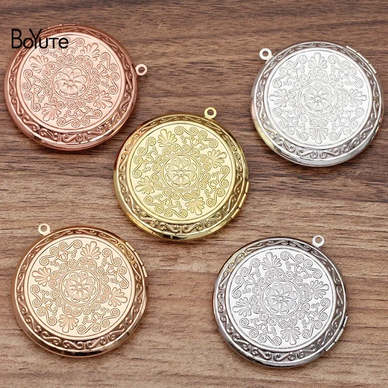 BoYuTe (5 Pieces/Lot) 40MM Round Shaped Metal Brass Floating Photo Memory Locket Factory Direct Sale Locket Pendant