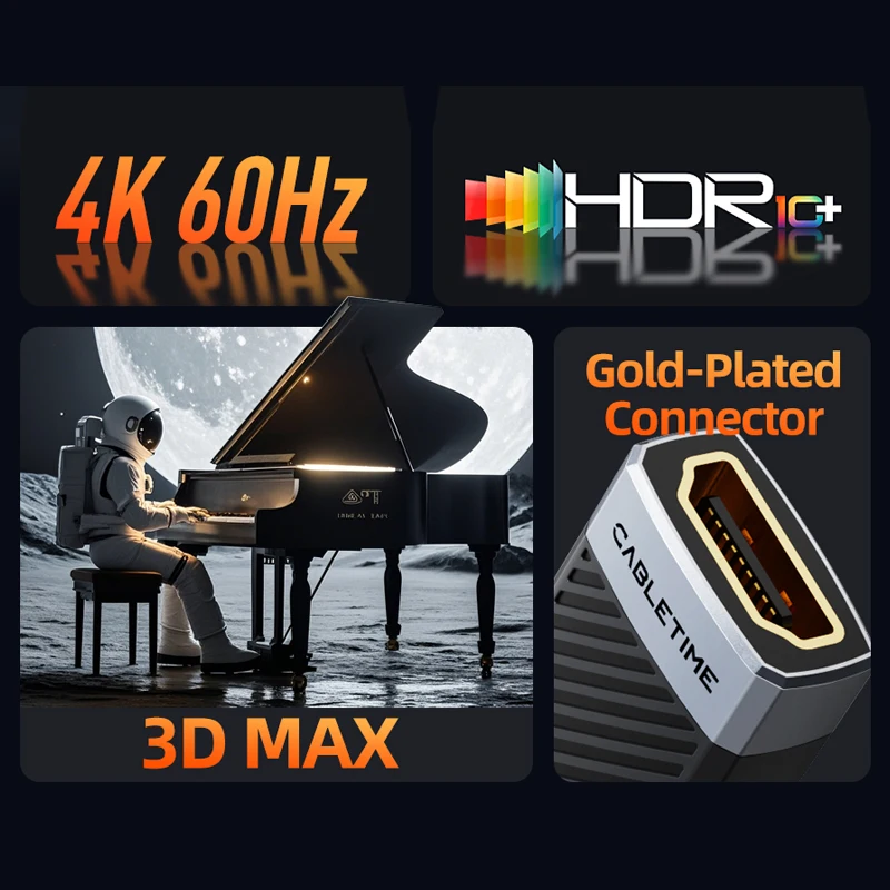 CABLETIME 4K HDMI Extension cable HDMI Extender Cable 4K@60Hz Female To Female Converter for PS4/3 PC TV HD Connector