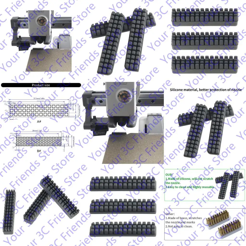 

Гибкая кисть для очистки сопла силиконовых форсунок для -принтеров Тщательная чистящая кисть