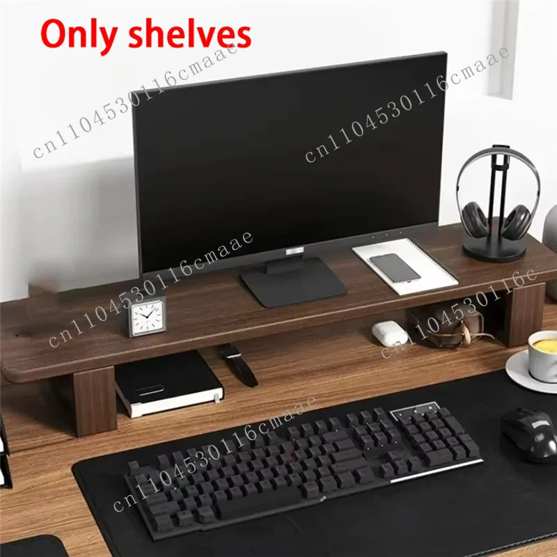 Brand New Computer Stand - Rubber Wood Desktop Base, Black Walnut Veneer