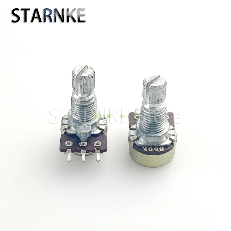 2PCS 12 Type 3-Pin Single B50K Speaker Amplifier Audio Volume Potentiometer 15MM Knurled Shaft For Treble And Bass Adjustment