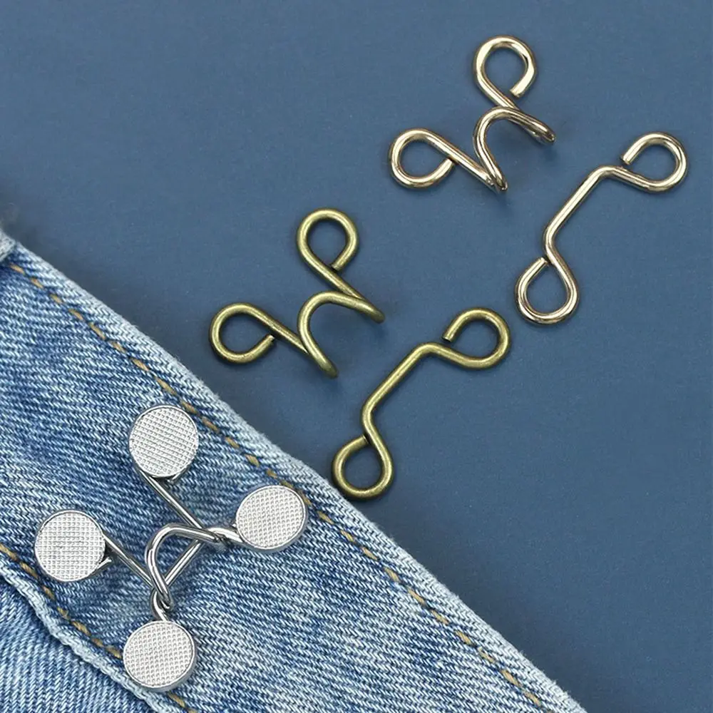 2pcs New Easy To Install Sewing Accessories Pant Waist Tightener Button Clip Adjustable Button Pins Pant Waist Buttons