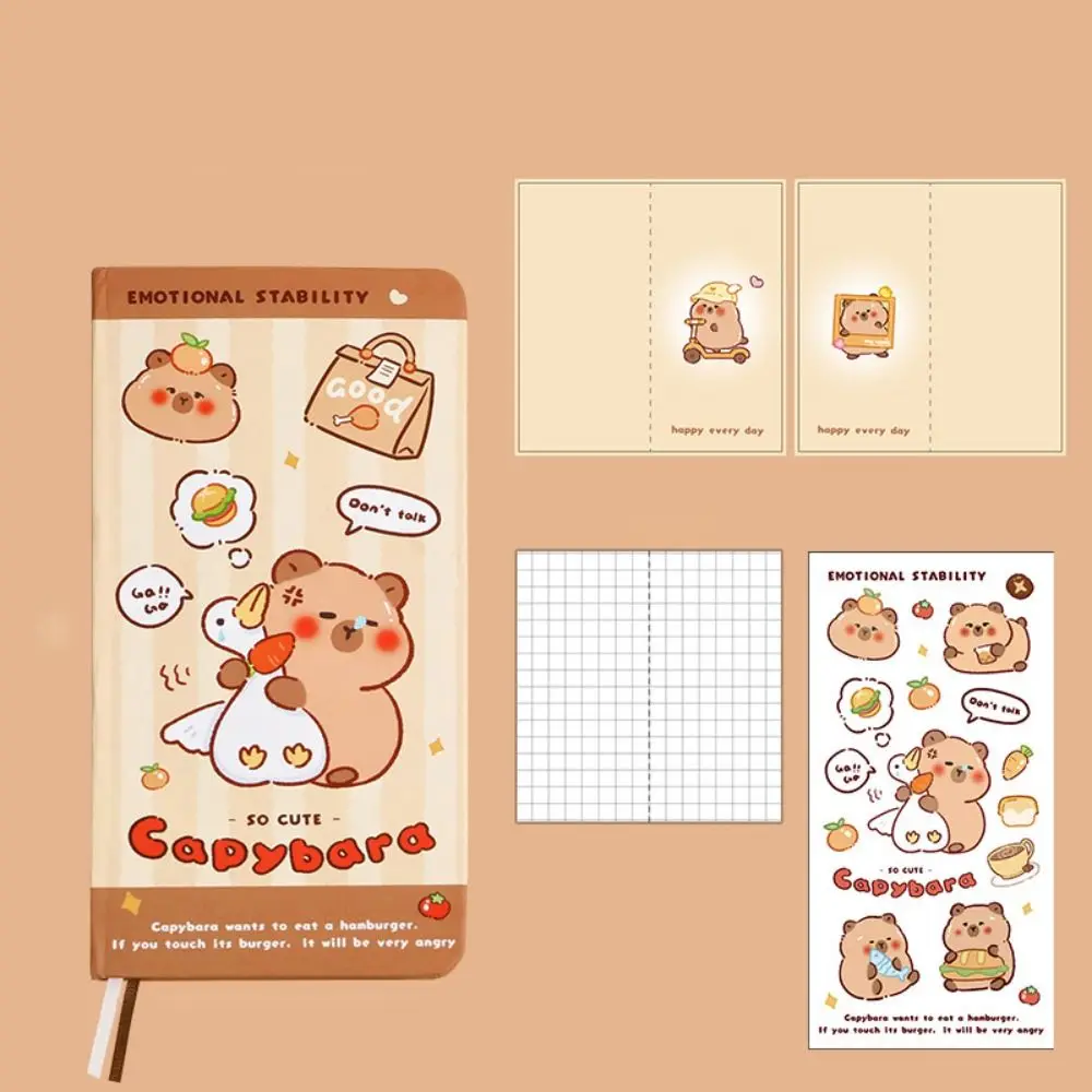 Pocket Mini Capybara Notepad INS Creative Capybara Hand Ledger Notebook Kawaii Cartoon Memo Notes School