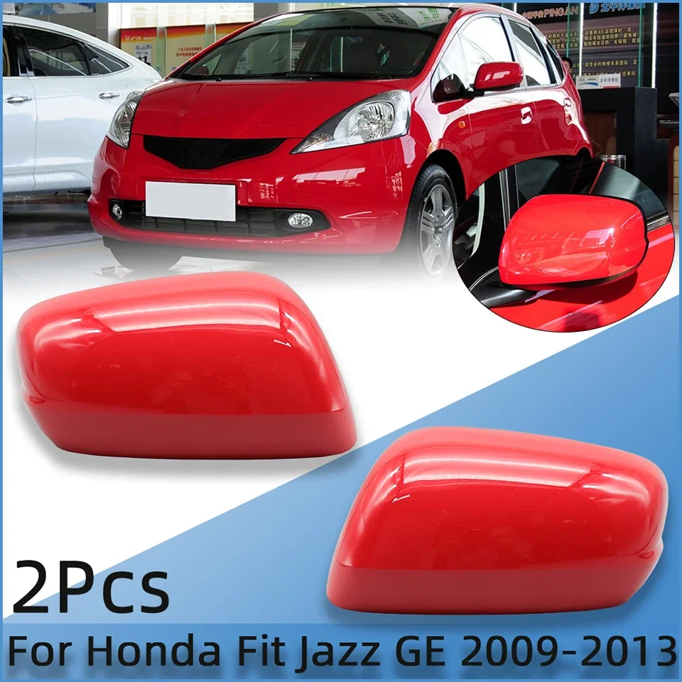 

2Pcs Rearview Mirror Cover Shell Housing Cap Side Mirror Without Turn Signal For Honda Fit Jazz GE6 GE8 2009 2010 2011 2012 2013