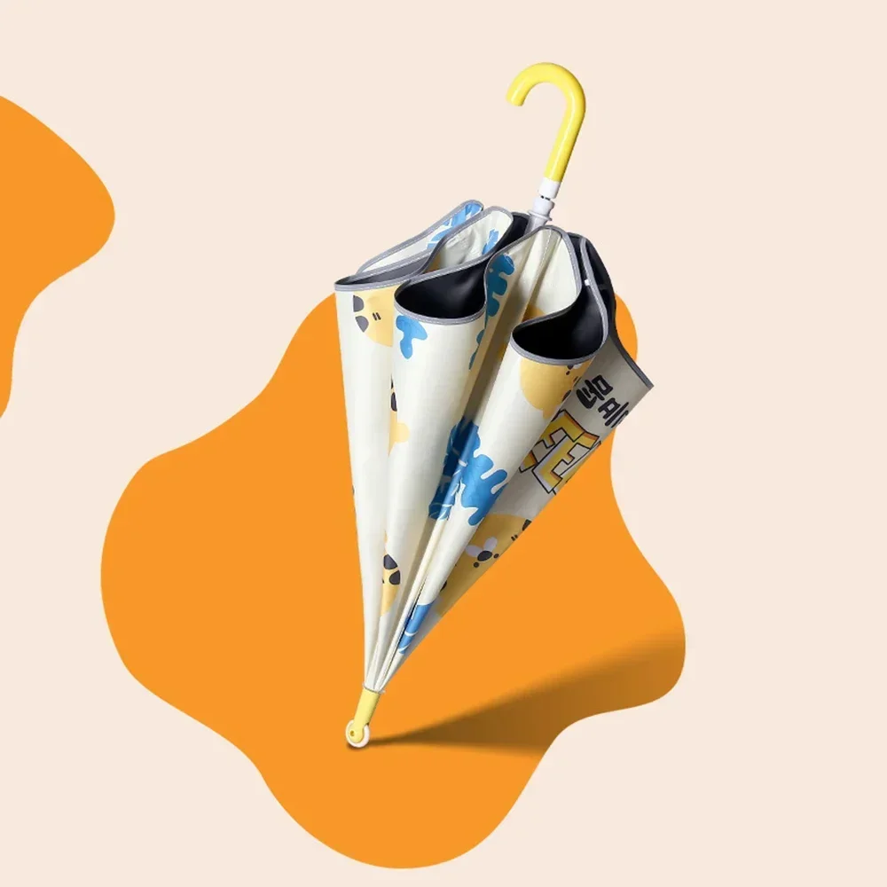 

Новые зонтики для детей и взрослых с закругленными углами, светоотражающие полосы в ночное время, зонтик от дождя или блеска с подвижными роликами, игрушка