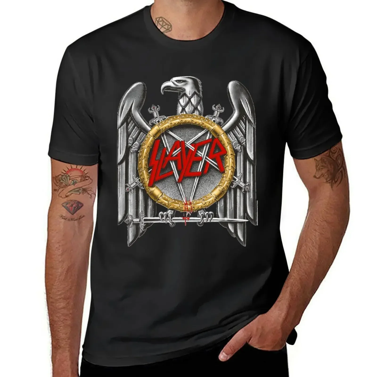 

Slayer - Silver Eagle T-Shirt customs design your own cute tops hippie clothes mens graphic t-shirts