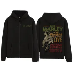 Bob Marley One Love 2024 Wailers Live Zip Up Hoodies We Love Reggae Hoodie  Zipper Jacket Sweatshirts Pullover Coat Gift