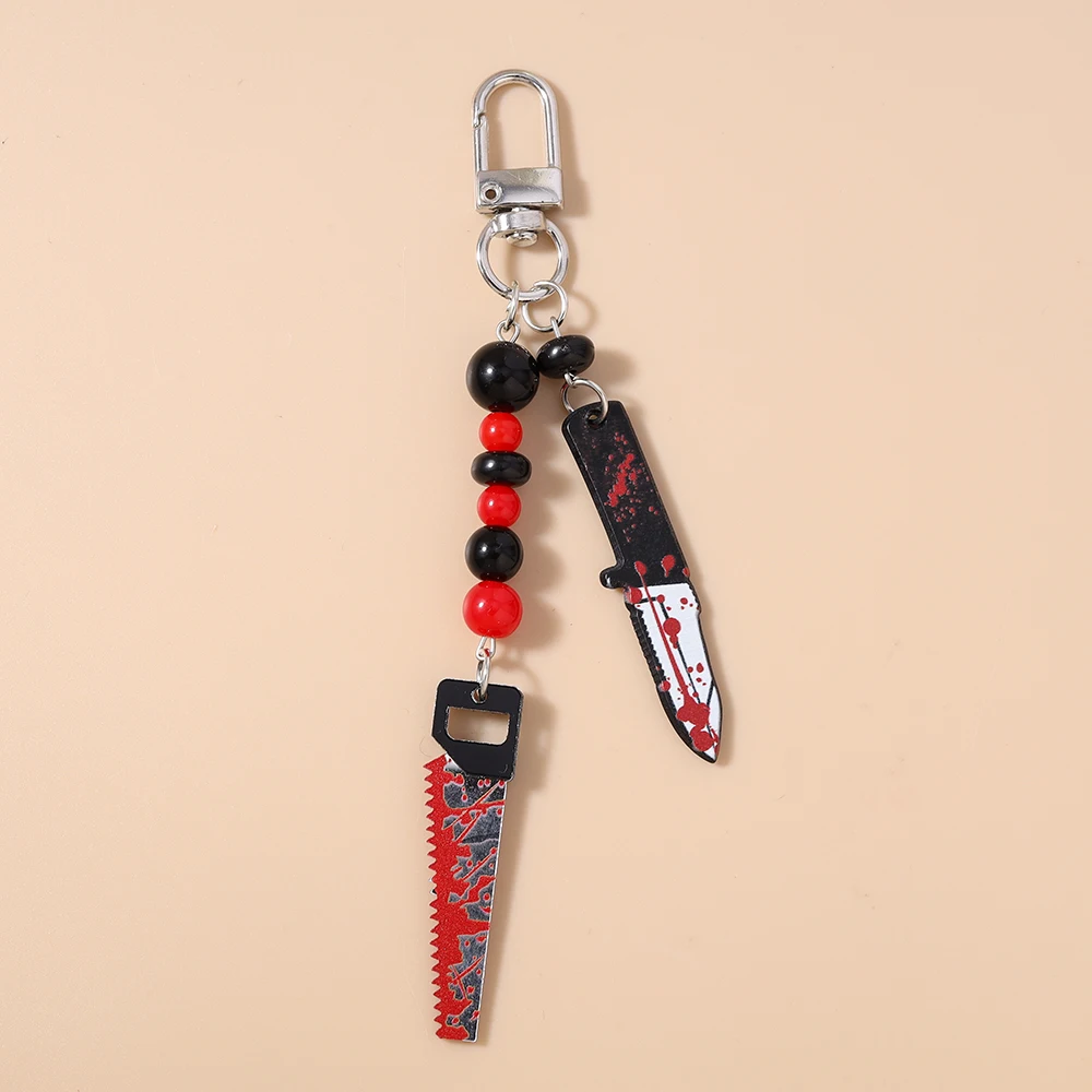 Aihua Resin Imitation Saw Knife Ax Keychain Women Girls Key Ring Pendants for Handbag Decor DIY Halloween Key Chain Jewelry Gift