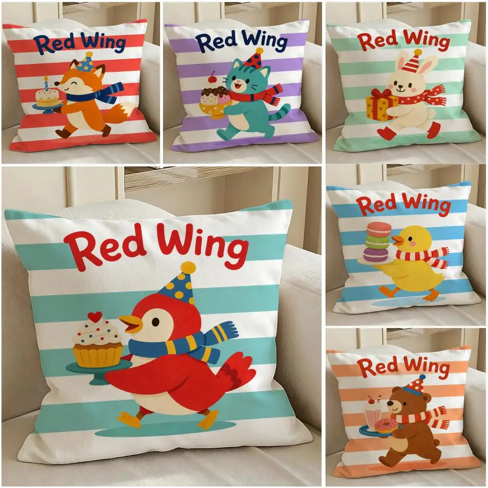Brand Red Wing Cushion Cover Pillow Short Plush Warm CreamStylel Cushion for Living Room Bedroom Sofa Ideal for Gifting