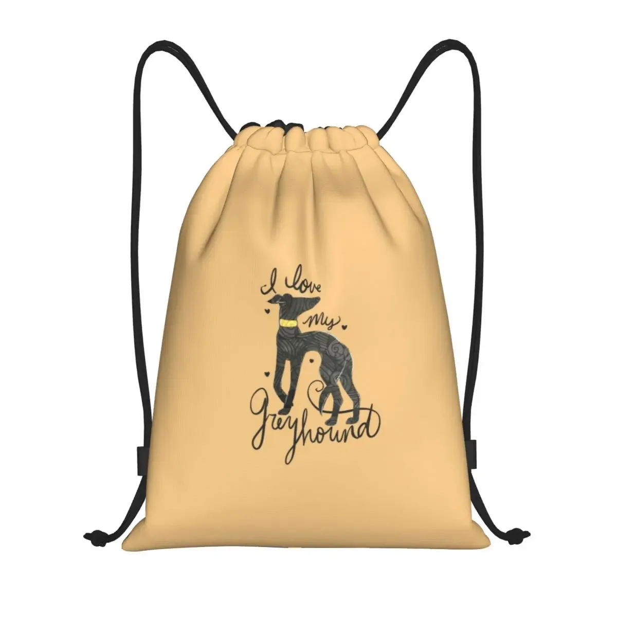 

I Love My Greyhound Dog Drawstring Backpack Bags Men Lightweight Sighthound Whippet Gym Sports Sackpack Sacks for Traveling