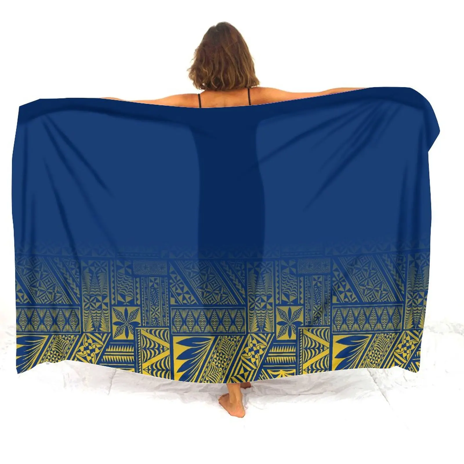 

A Polynesian-Style Printed Elegant Women'S Sarong Beach Sun Protection Cape And Sarong Apron Can Be Customized