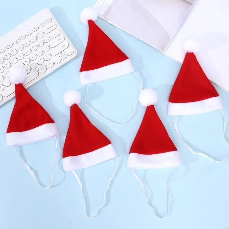 2025 New Soft Fleece Pet Santa Hat Scarf Combination Rose Christmas Gift Organisms