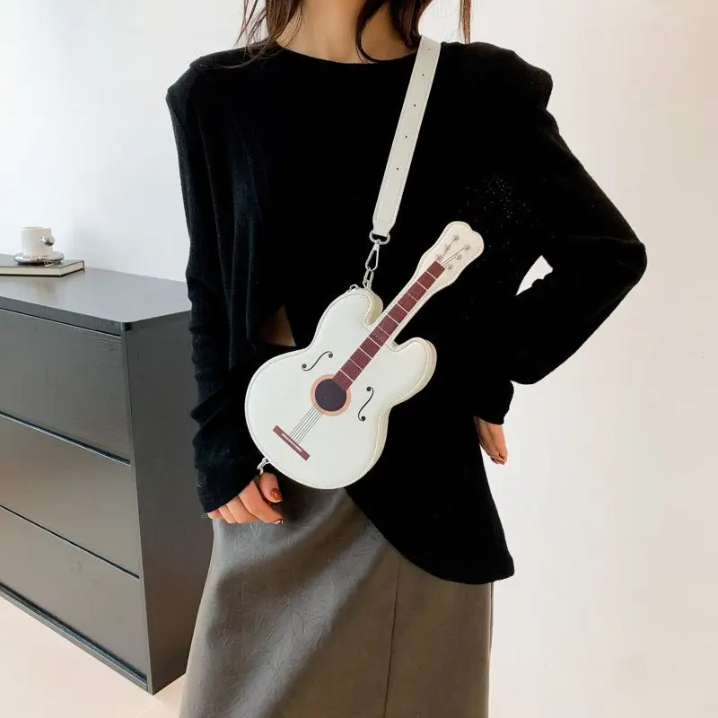 

Нишевая персонализированная маленькая сумка, женская корейская версия повседневной сумки для гитары, модная универсальная трендовая сумка через плечо, простая