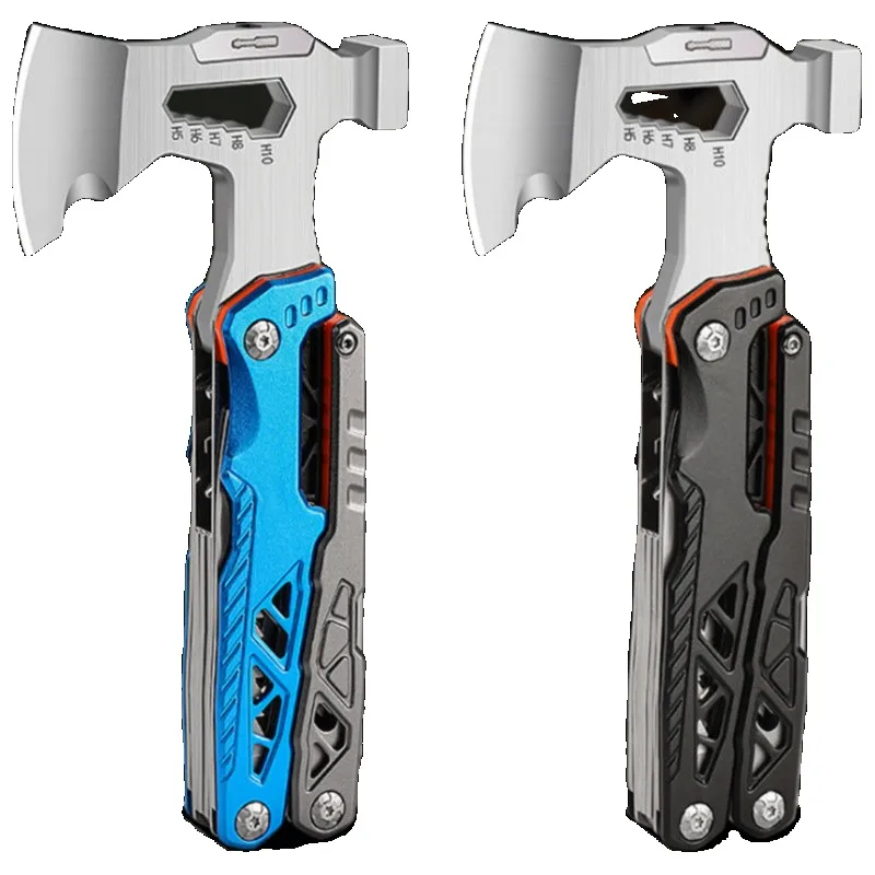 Multifunctional Axe Firewood Chopping Tactical Axe Vehicle Hammer Pliers Folding Knife Survival Tool
