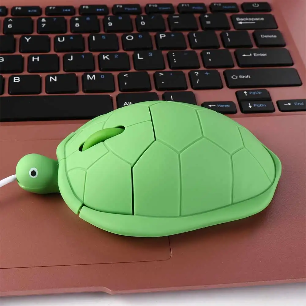 1200DPI Green Turtle Wired Mouse 3.6inch Button 3.6 Feet Cable Turtle Wired Mouse Cartoon Creative Green Turtle Shape Mice