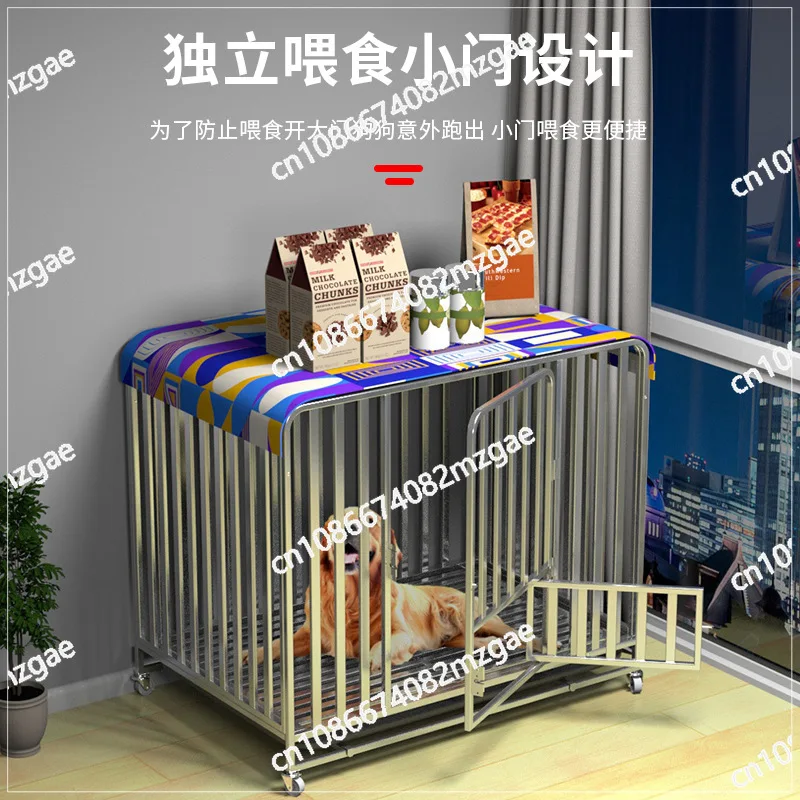 Dog Cage Medium Large  Pet  Indoor with Toilet Separation Outdoor Corgi Labrador Golden Retriever Household