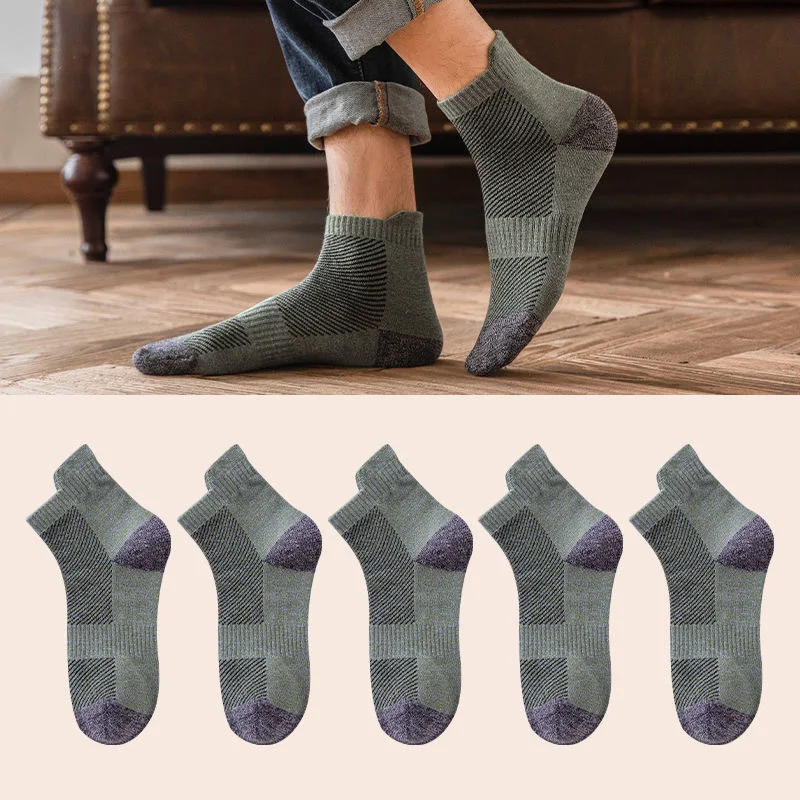 

3 Pairs Summer Breathable Mens Middle Socks Classic Fashion Sweat Resistant Anti-odor Practical Multicolor Ankle Sports Sock Men