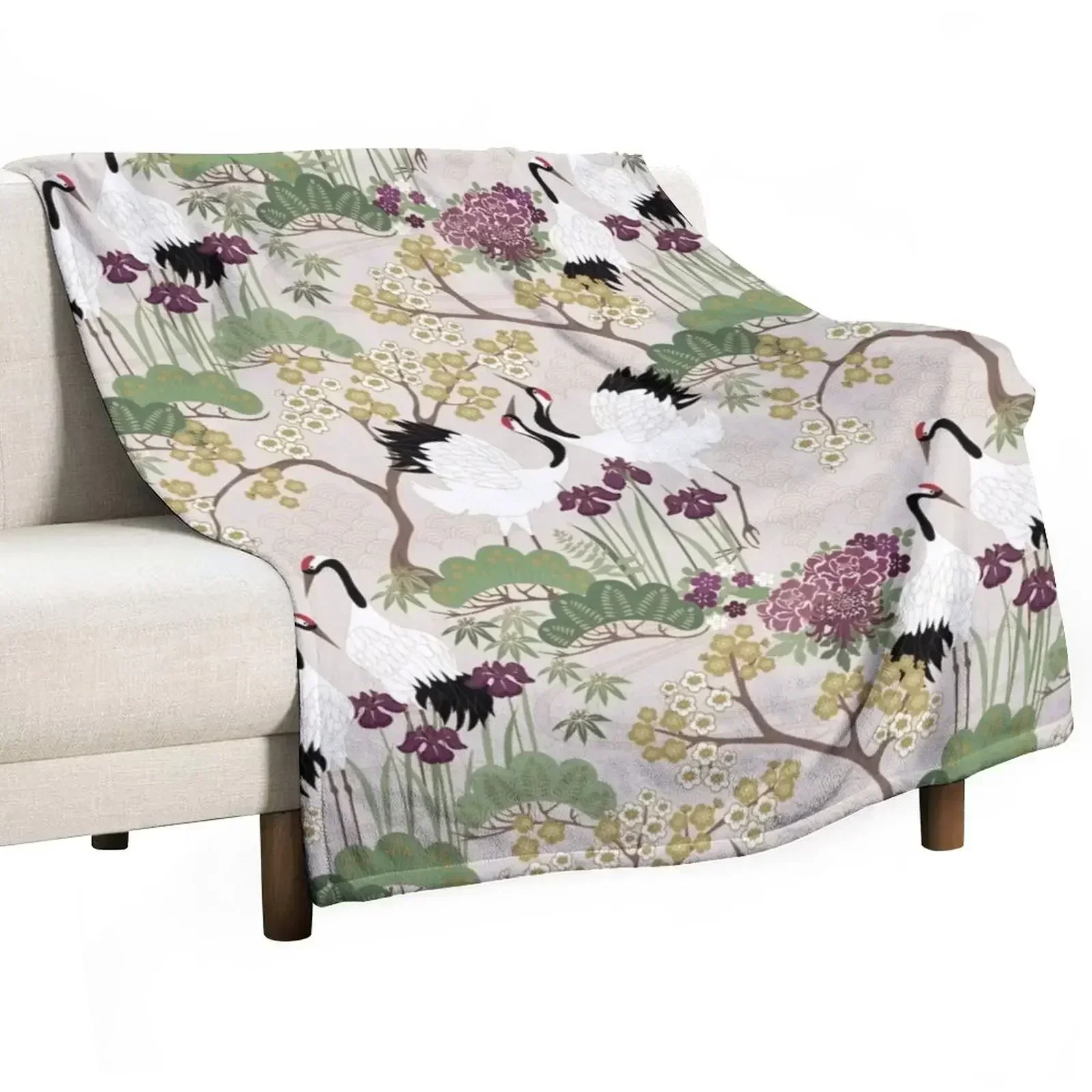 

Japanese Garden Gold Throw Blanket Soft Cozy Blanket for Pet Kids Adults