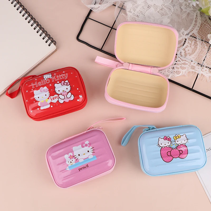 1PCS Random Kawaii Sanrio Kitty Jewelry Box Gift Cartoon Tin Plate Money Change Pouch Portable Storage Bag For Children Gifts