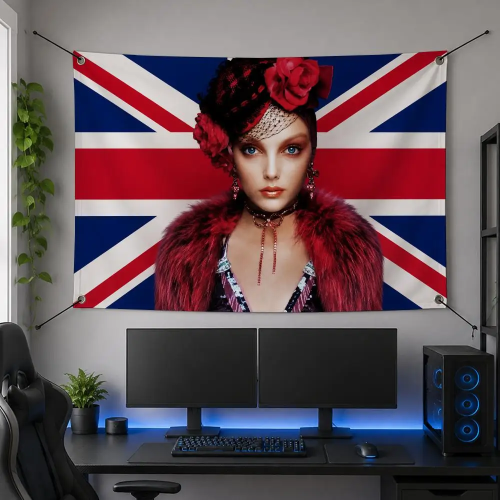 Model Fashion British L-Lily Cole Flags Flag Banner for Bedroom Dorm Party Home Living Room Game Room Gift