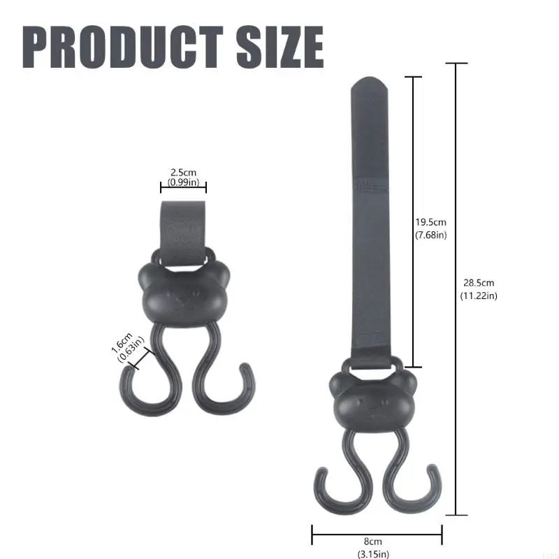 L8RB Multipurpose Strollers Hanger Clip for Shopping Bags Diapers Toy Organiser Rack