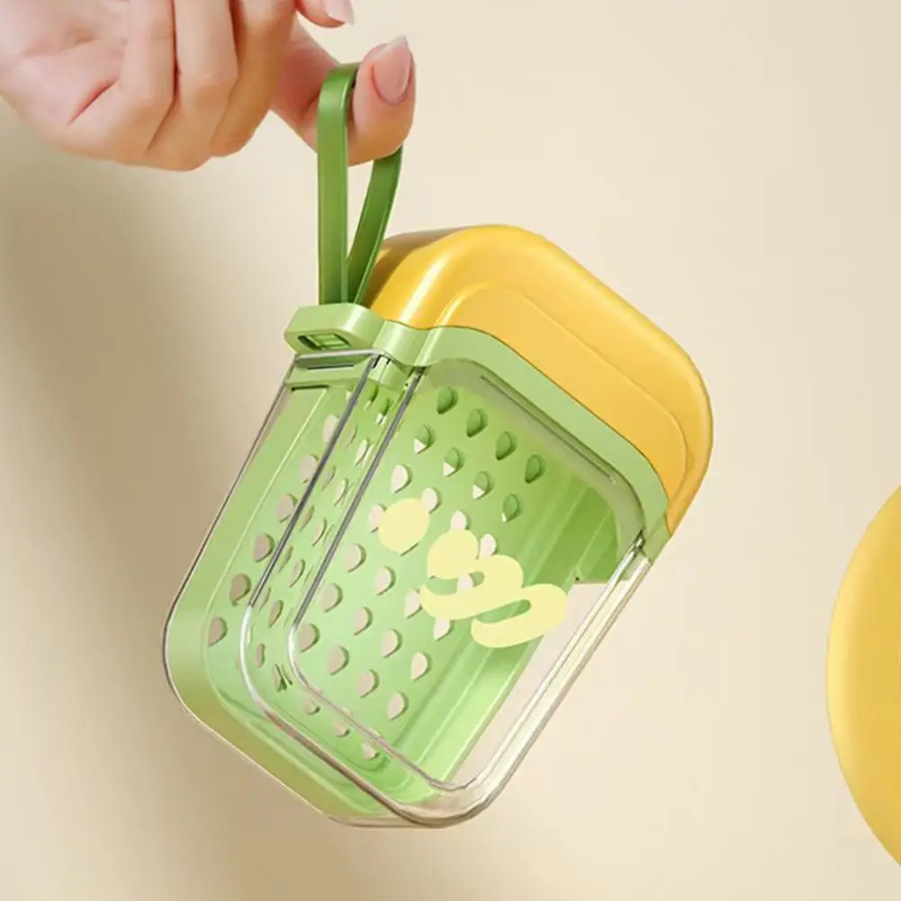 Travel Soap Box Soap Box with Sealed Closure Quick-lock Lid Double Layer Draining Tray Soap Container Lightweight Bathroom