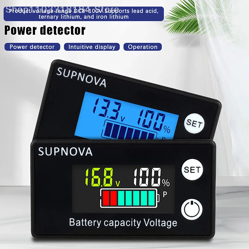 

Портативный цифровой счетчик электроэнергии с ЖК-дисплеем DC8-100V для свинцово-кислотных и литиевых батарей
