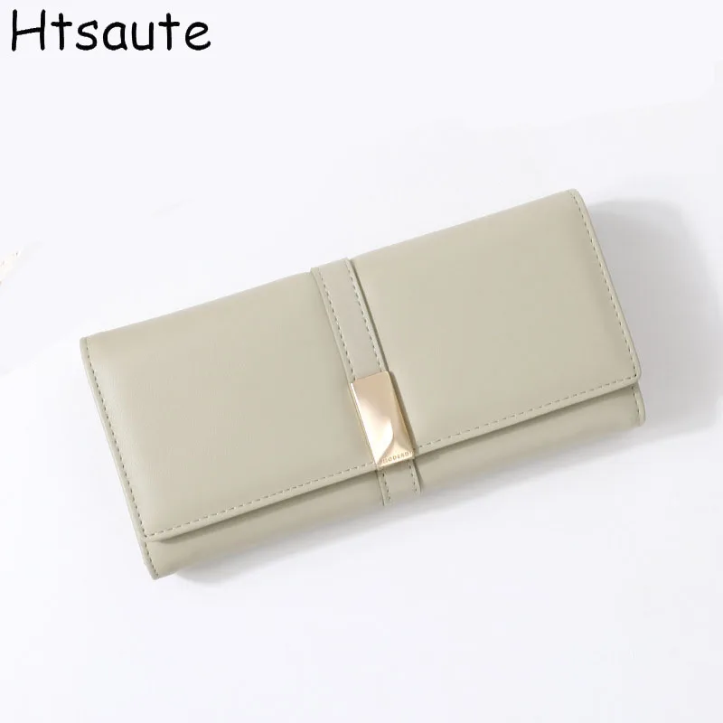 Cartera con cremallera con patrón de Color sólido, monedero de cuero PU suave para mujer y hombre, bolso de gran capacidad, llavero, bolso de mano, soporte para bolsa de dinero