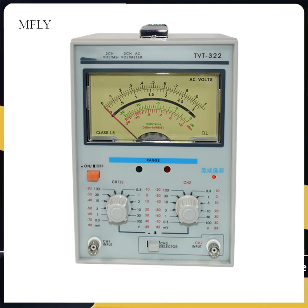 TVT-322 High-Precision AC Double Needle Millivoltmeter Dual Channel Millivoltmeter Independent Test Measuring Instrument
