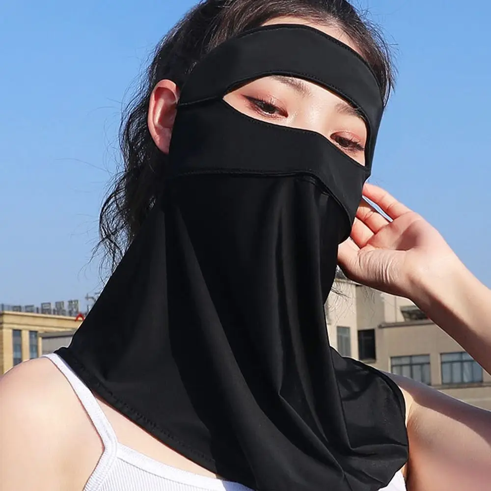 

Face Scarves Sunscreen Veil Solid Color Womne Neckline Mask Face Gini Mask Summer Sunscreen Mask Men Fishing Face Mask