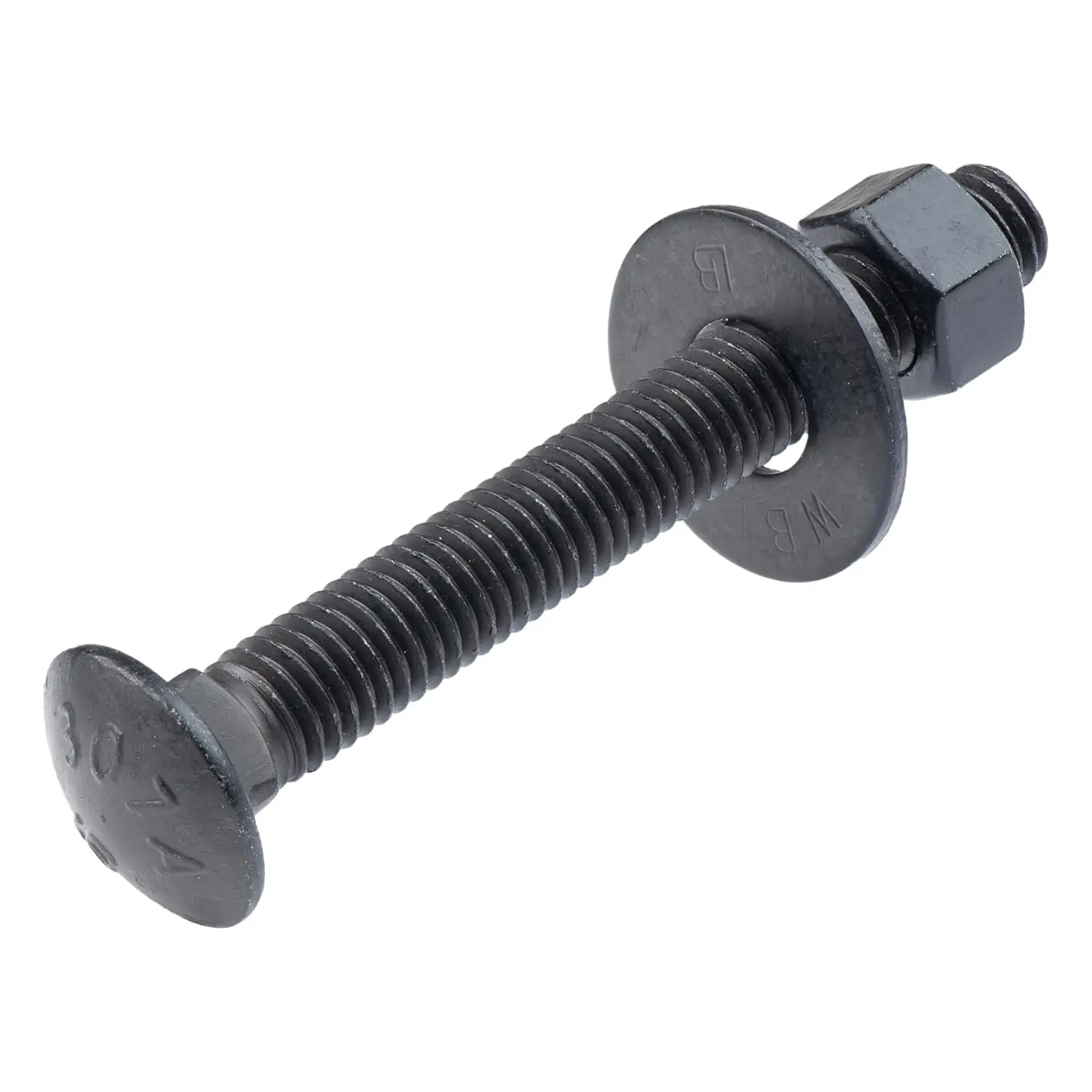 

1/2 in. x 3-1/2 in. Black Carriage Bolt Kit with 12 Bolts, Washers, Nuts - Ceramic Coated for Exterior Use, 2X Rust Resistance