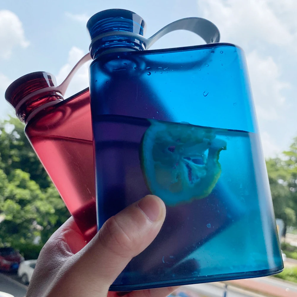 

Slim 400ml Water Bottle Portable Cup Blue -0806 Leak Proof Sports Flask Reusable Travel Flat Water Bottle Jug Container