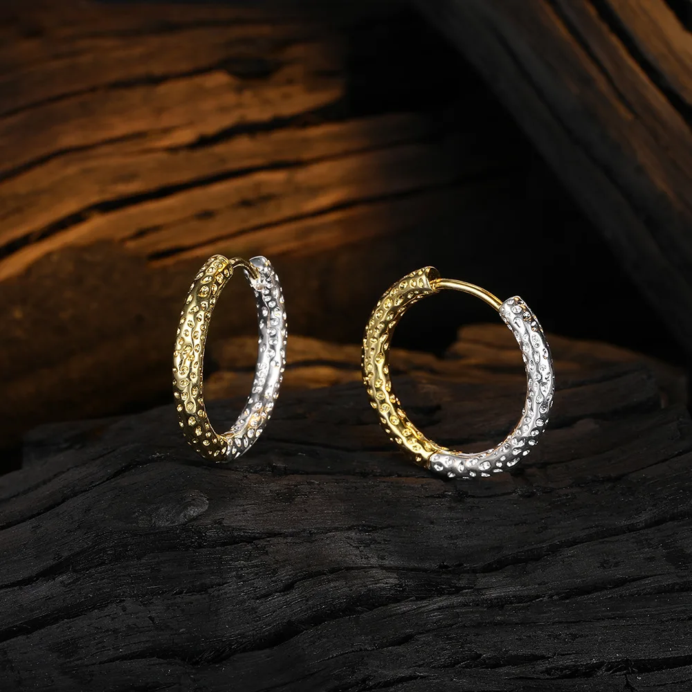 

925 Sterling Silver Gold Small Ring Earrings For Women Ladies Wedding Luxury Jewelry Wholesale Best Selling Money 925