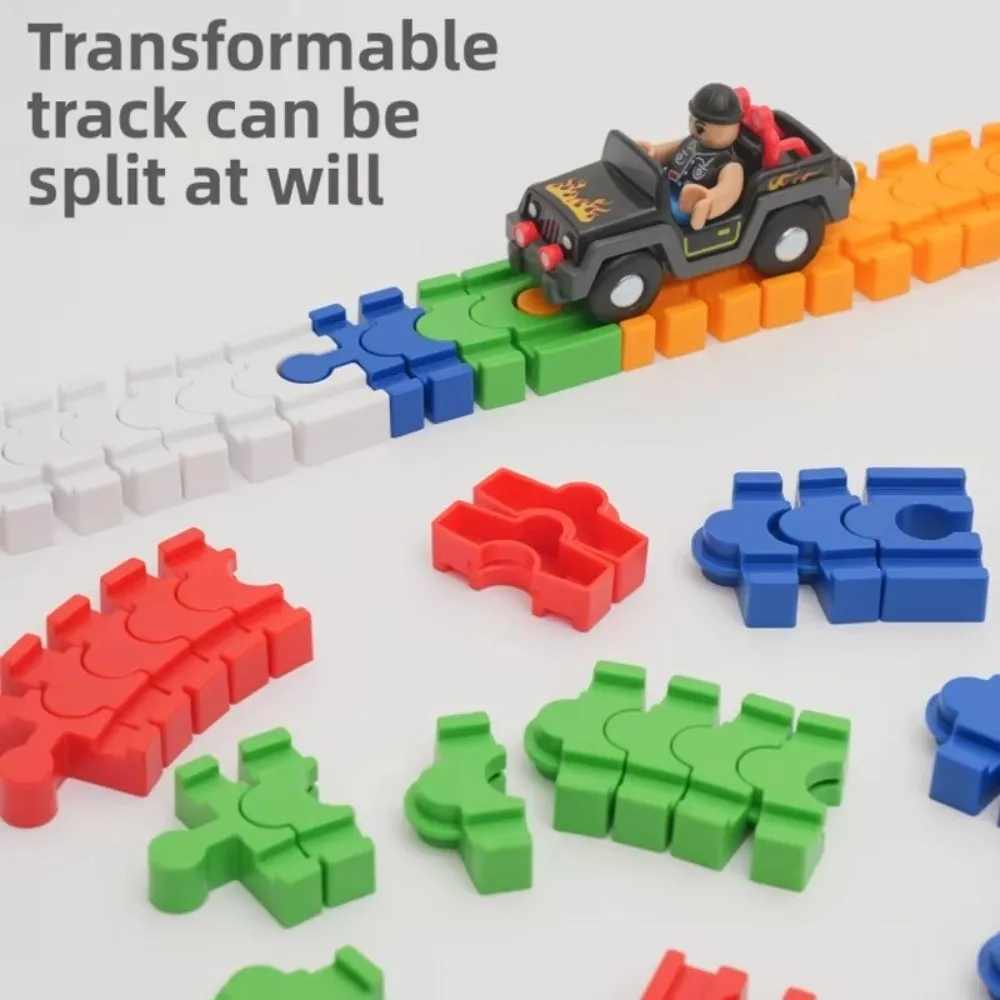 Plastik-Eisenbahnschienen-Zubehör Flexibles Buntes Design Eisenbahnschienen Y-Schienen Transformierbare Schienen für Hape LILLABO
