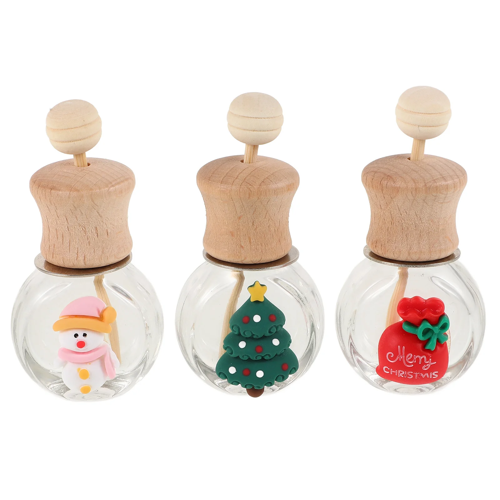 

3Pcs Christmas Car Air Vent Perfume Bottles Creative Aromatherapy Diffuser Clips Long-Lasting Fragrance Decor Gift