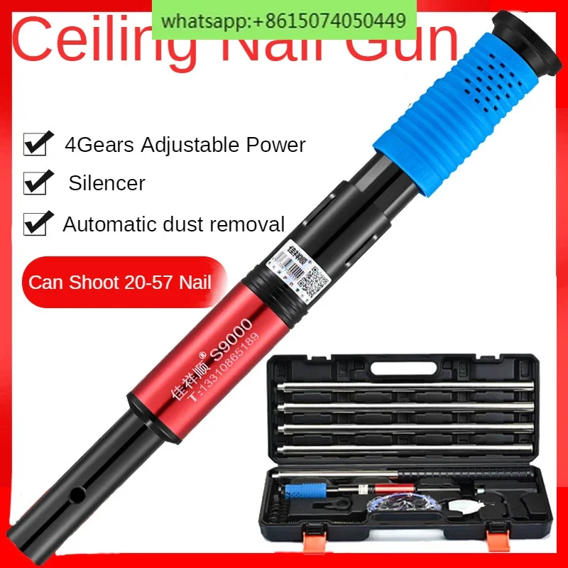 Ceiling Nail Gun Cement Gun 4 Gear Adjust Power Concrete Wall Anchor Wire Slotting Device Automatic Slag Steel Nail Gun