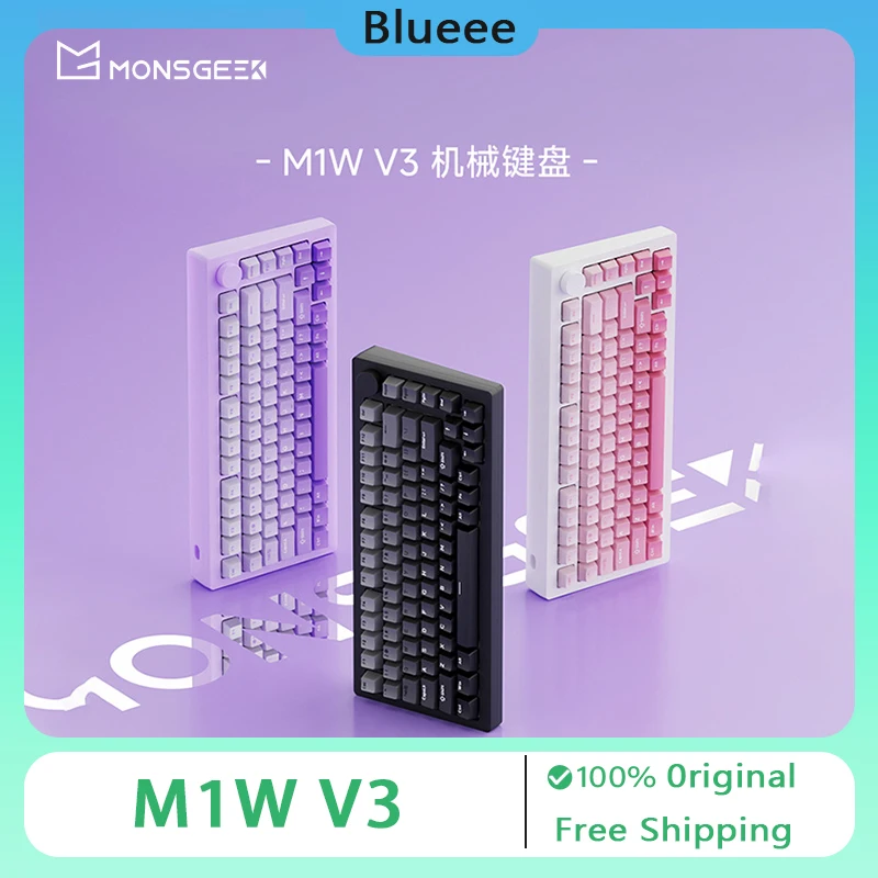 MONSGEEK M1W V3 Mechanical Gaming Keyboard Tri-mode Customized Aluminum Lump RGB Hot Swap Gasket Wireless Keyboard PC Gifts