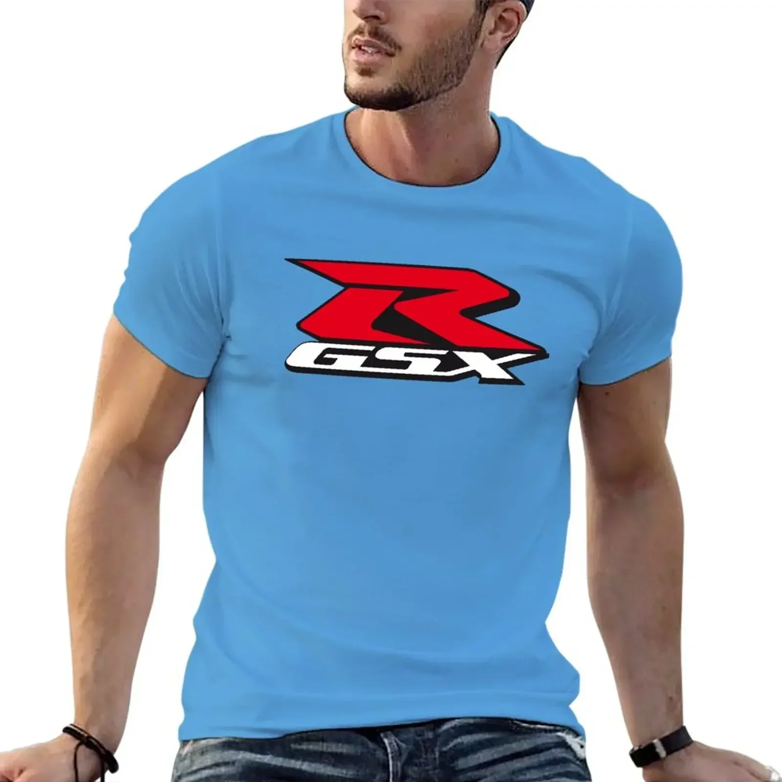 تي شيرت دراجات نارية كبير الحجم للرجال ، تي شيرتات جرافيك ، قميص تمرين ، قمم قطنية مضحكة ، مخصص ، Gsxr ، الهراجاكي #4